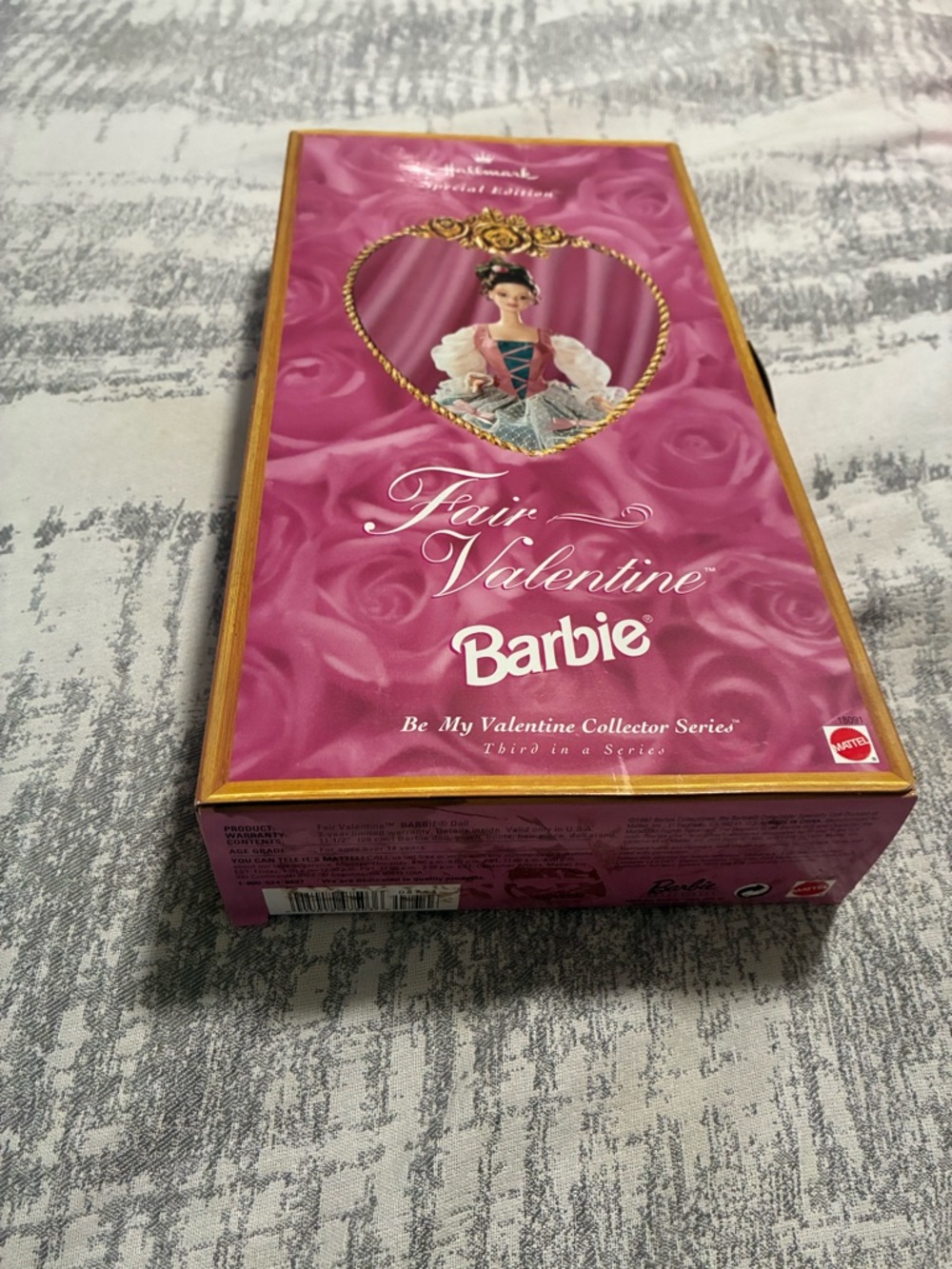 Mattel Barbie Fair Valentine Pink and Gold Collector Box